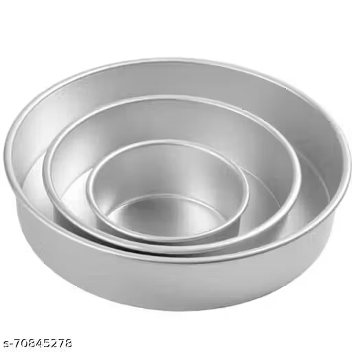 vpsk heavy round cake mould set of 3 ( dia : 5 inch , 6 inch , 7 inch )