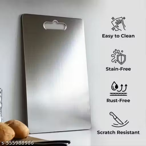 Stainless Steel Multipurpose Chopping and Cutting Board for Kitchen, Vegetables & Fruit Cutter, Heavy Durable Easy to Clean Chopping and Cutting Board
