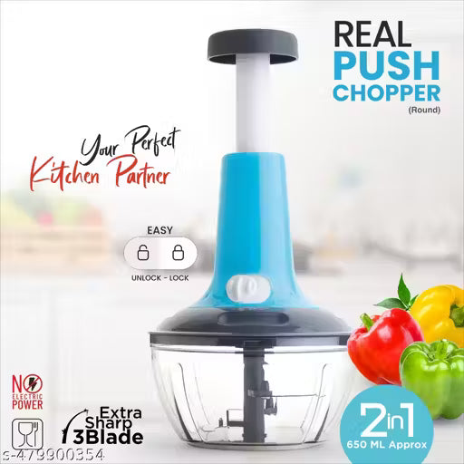 Food Chopper Steel Large Manual Hand-Press Vegetable Chopper Mixer Cutter to Cut Onion, Salad, Tomato, Potato (Pack of 1)