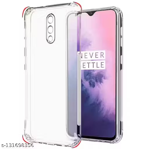 BnT Shock Proof Protective Soft Back (Transparent) Case and Cover for OnePlus 7