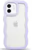 IPhone 12 Back Cover Case, Transparent with Purple Bumper