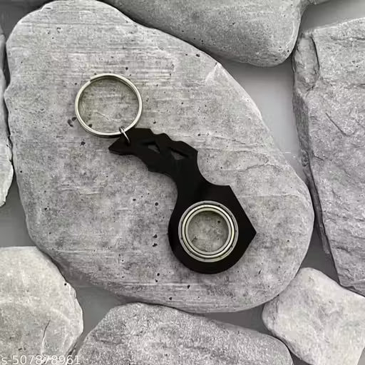 Trendy spinner keychain Black keyrambit