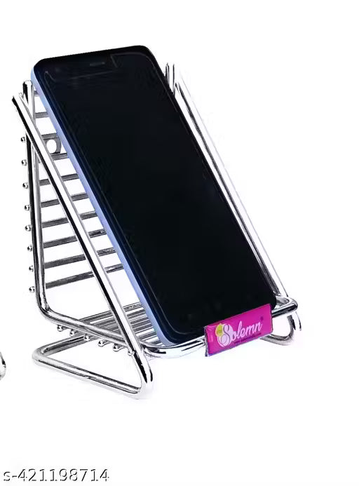 Adjustable Foldable Metal Mobile & Tablet Stand | Universal Phone Holder for Desk | Strong & Portable for Home and Office Use