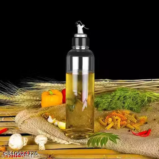 Food-Grade Plastic 1 litres Oil Dispenser/pour for Cooking, Easy Flow Oil and Vinegar Bottle, Liquid Dispenser, Transparent, Unbreakable PACK OF 1 PSC oil dispenser
