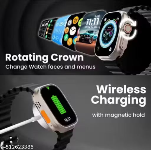 T800 Ultra Smart Watch with Beautiful Strap, Bluetooth Calling Smart Watch, 1.99" Touch Display with Fitness & Outdoor, Health & Medical Tracker, 8 Unique UI Interactions (Black)